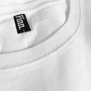 Double stitched ribbed neckline, with shoulder to shoulder seam tape.