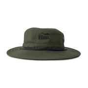 Squad Green Out There Brim Hat overlaid white background.
